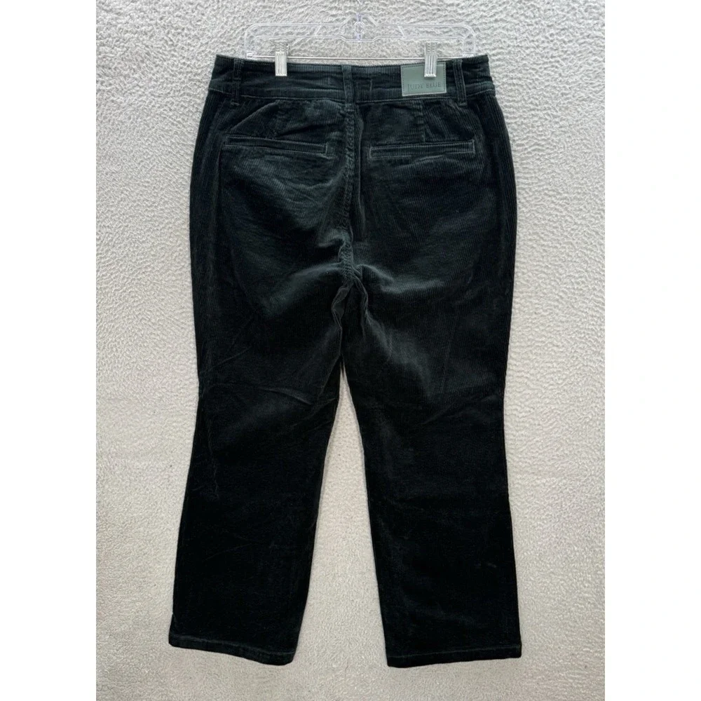 Judy Blue Pants Womens 14W Green Corduroy Wide Leg Stretch‎ Preppy Careerwear